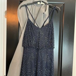 Navy beaded gown